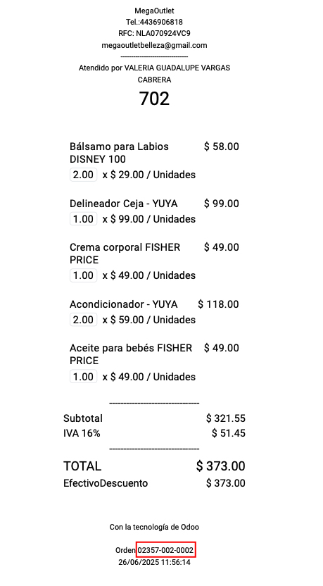 Ejemplo de ticket